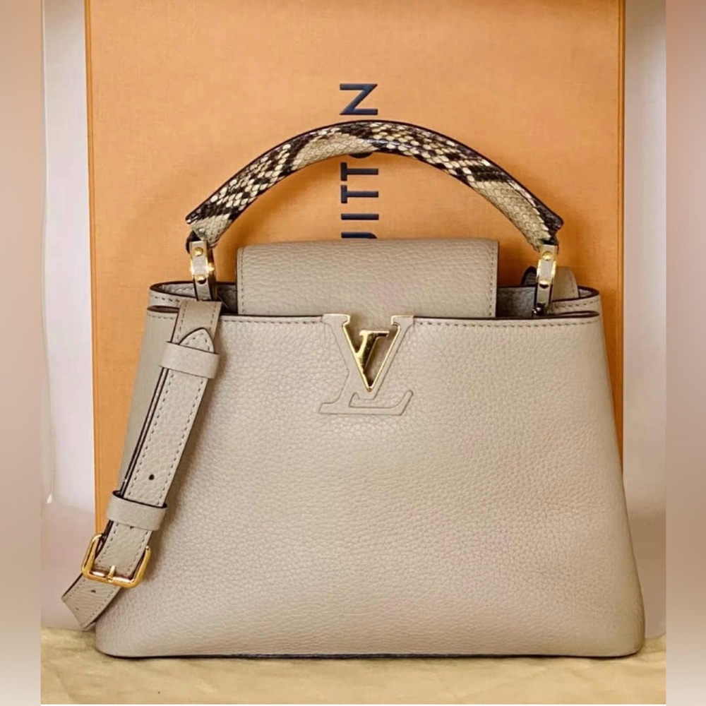 Louis Vuitton LV Capucine BB Galet Python Handle